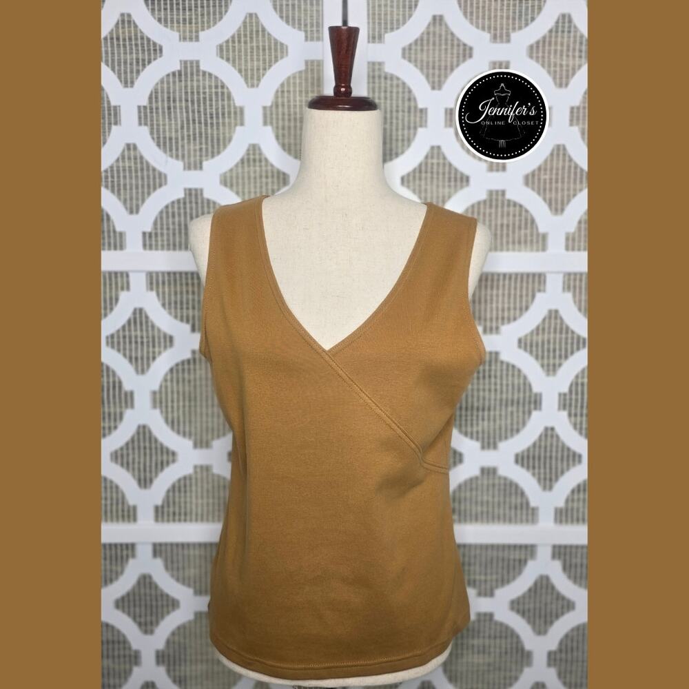 3/$25 Five Diamonds Deep Mustard V Neck Sleeveless Top Size Large
